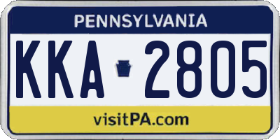 PA license plate KKA2805