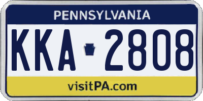 PA license plate KKA2808