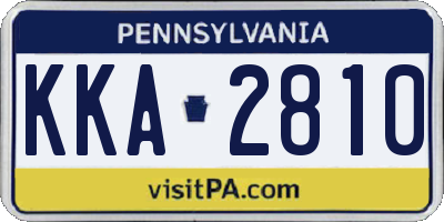 PA license plate KKA2810