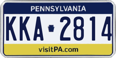 PA license plate KKA2814