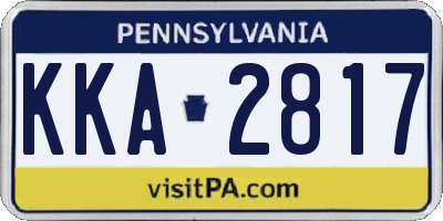 PA license plate KKA2817