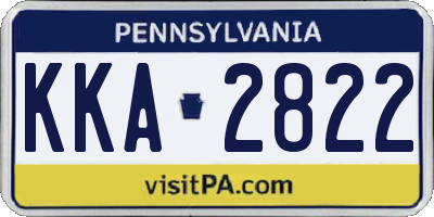 PA license plate KKA2822
