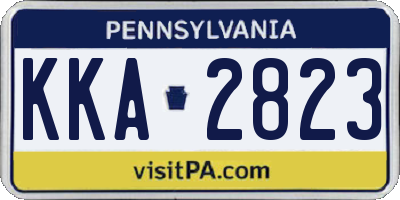 PA license plate KKA2823
