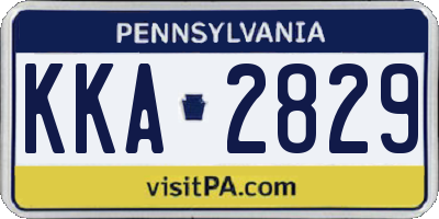 PA license plate KKA2829