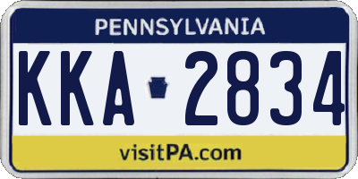 PA license plate KKA2834