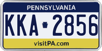 PA license plate KKA2856