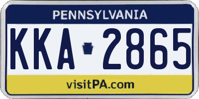 PA license plate KKA2865