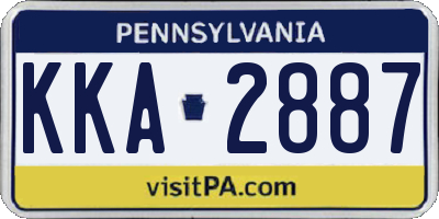PA license plate KKA2887