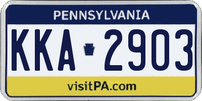 PA license plate KKA2903