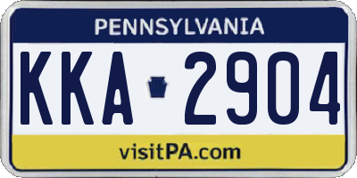 PA license plate KKA2904