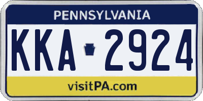 PA license plate KKA2924