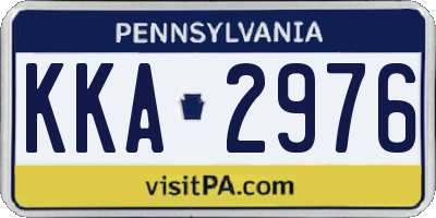 PA license plate KKA2976