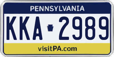 PA license plate KKA2989