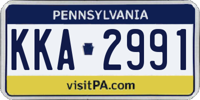 PA license plate KKA2991