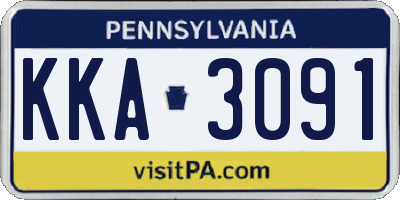 PA license plate KKA3091