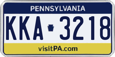 PA license plate KKA3218
