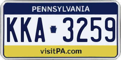 PA license plate KKA3259
