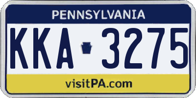 PA license plate KKA3275
