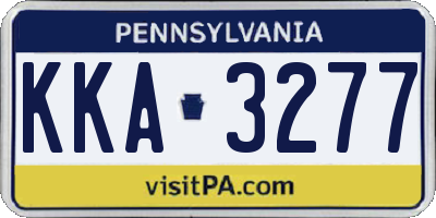 PA license plate KKA3277