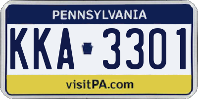 PA license plate KKA3301