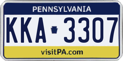PA license plate KKA3307