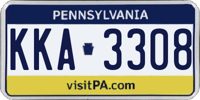PA license plate KKA3308
