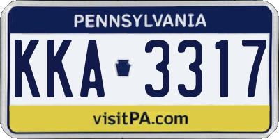 PA license plate KKA3317