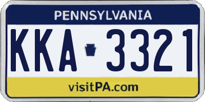 PA license plate KKA3321