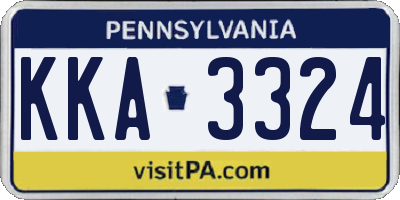 PA license plate KKA3324