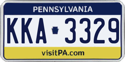 PA license plate KKA3329