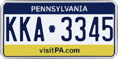 PA license plate KKA3345