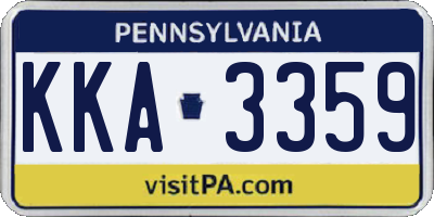 PA license plate KKA3359