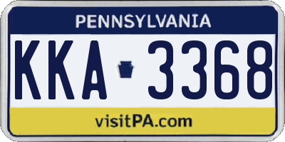 PA license plate KKA3368
