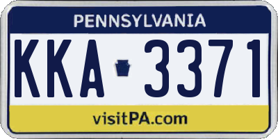 PA license plate KKA3371
