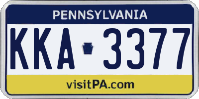 PA license plate KKA3377