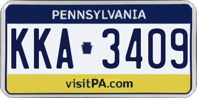 PA license plate KKA3409