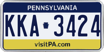 PA license plate KKA3424