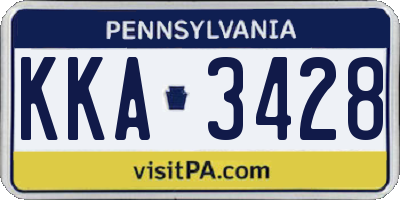 PA license plate KKA3428