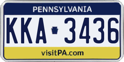 PA license plate KKA3436