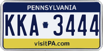 PA license plate KKA3444