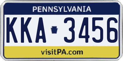 PA license plate KKA3456
