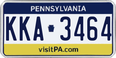 PA license plate KKA3464