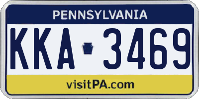 PA license plate KKA3469