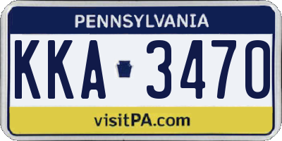 PA license plate KKA3470