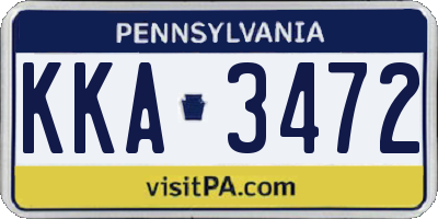 PA license plate KKA3472