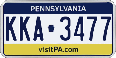 PA license plate KKA3477