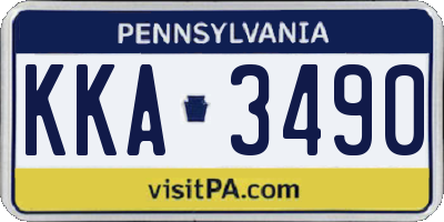 PA license plate KKA3490