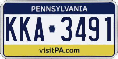 PA license plate KKA3491