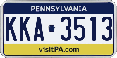 PA license plate KKA3513
