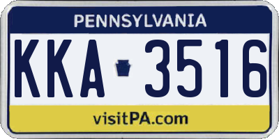 PA license plate KKA3516